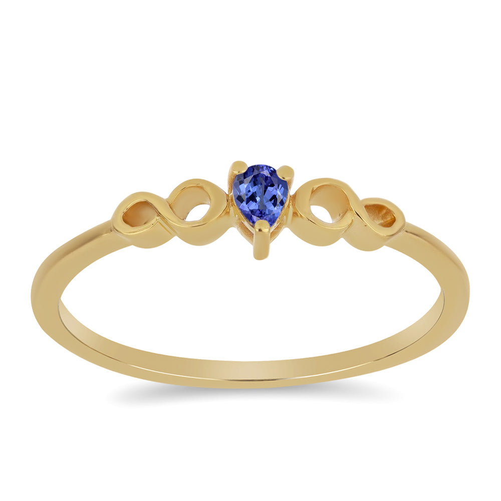 Anel de Prata com Banho de Ouro com Tanzanite 3 