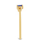 Anel de Prata com Banho de Ouro com Tanzanite