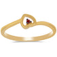 Anel de Prata com Banho de Ouro com Diamante Vermelho