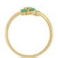 Anel de Prata com Banho de Ouro com Esmeralda do Brasil