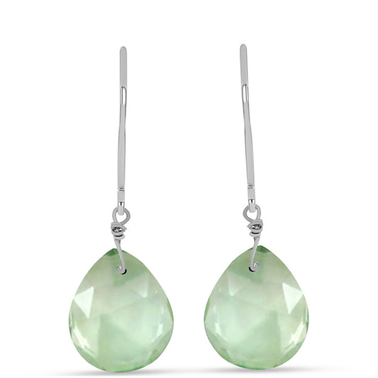 Brincos de Prata com Ametista Verde