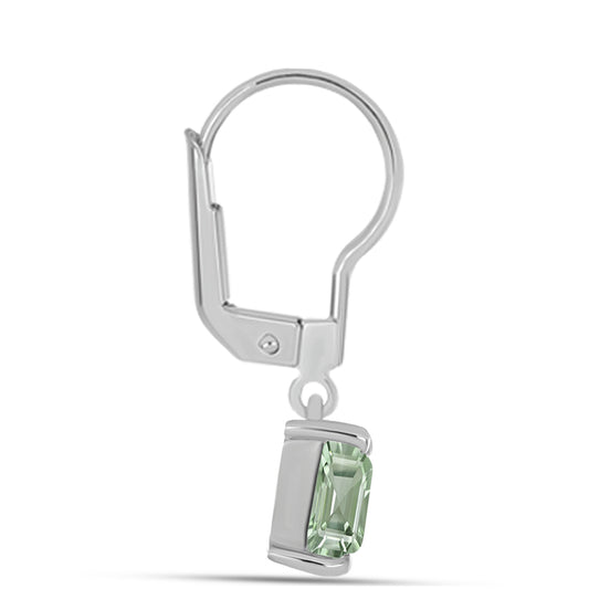 Brincos de Prata com Ametista Verde