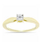 Anel de Prata com Banho de Ouro com Diamante Branco