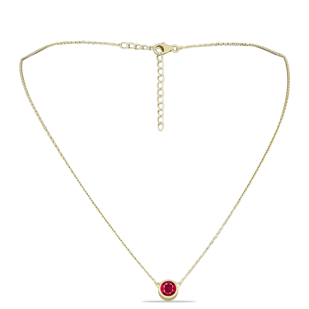Colar de Prata com Banho de Ouro com Rubi de Madagáscar  Contraste: Cabeca de Veado (800) 1 