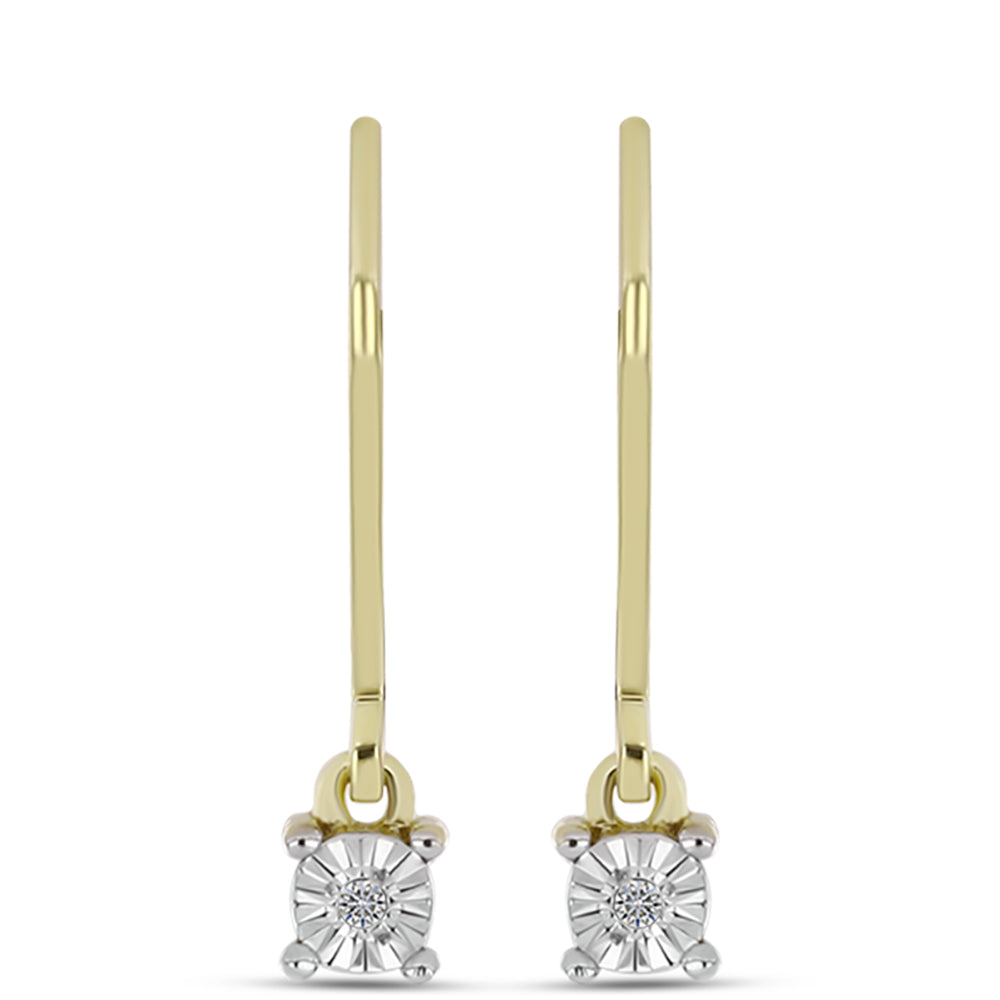 Brincos de Prata com Banho de Ouro com Diamante Branco 1 