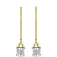 Brincos de Prata com Banho de Ouro com Diamante Branco