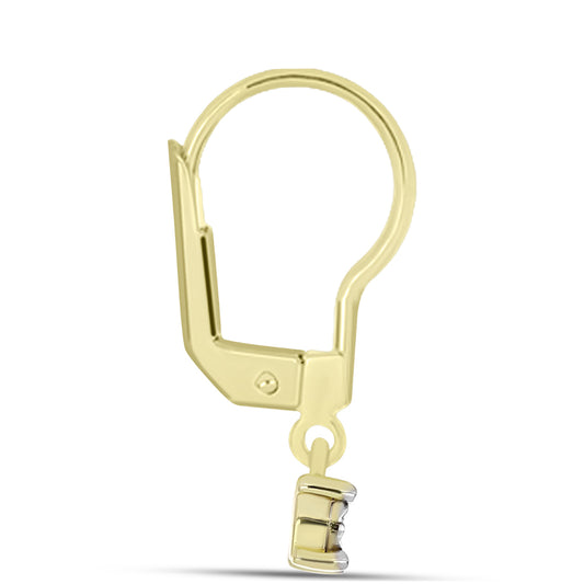 Brincos de Prata com Banho de Ouro com Diamante Branco