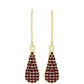 Brincos de Prata com Banho de Ouro com Granada de Rhodolite