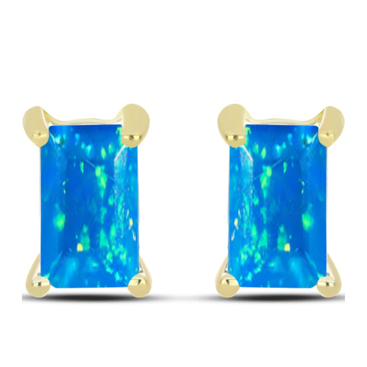 Brincos de Prata com Banho de Ouro com Opala Paraíso da Etiópia