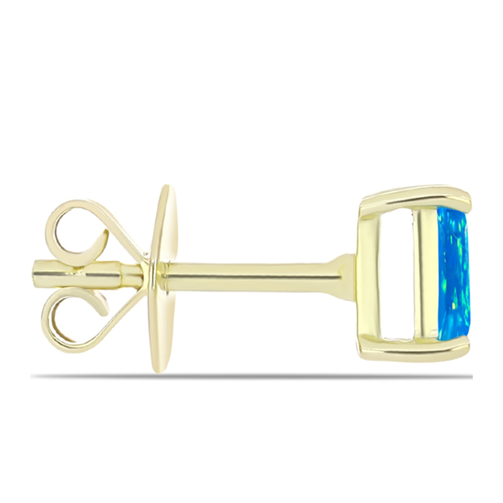 Brincos de Prata com Banho de Ouro com Opala Paraíso da Etiópia 2 