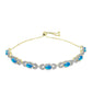 Pulseira de Prata com Banho de Ouro com Opala Paraíso da Etiópia e Topázio Branco  Contraste: Cabeca de Veado (800)