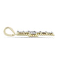 Cruz Pendente de Prata com Banho de Ouro com Diamante Branco