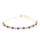 Pulseira de Prata com Banho de Ouro com Rubi de Madagáscar e Topázio Branco  Contraste: Cabeca de Veado (800)