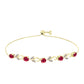 Pulseira de Prata com Banho de Ouro com Rubi de Madagáscar e Topázio Branco  Contraste: Cabeca de Veado (800)