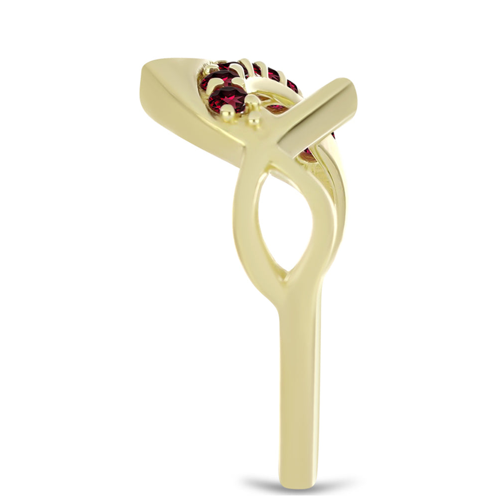 Anel de Prata com Banho de Ouro com Granada de Rhodolite 4 