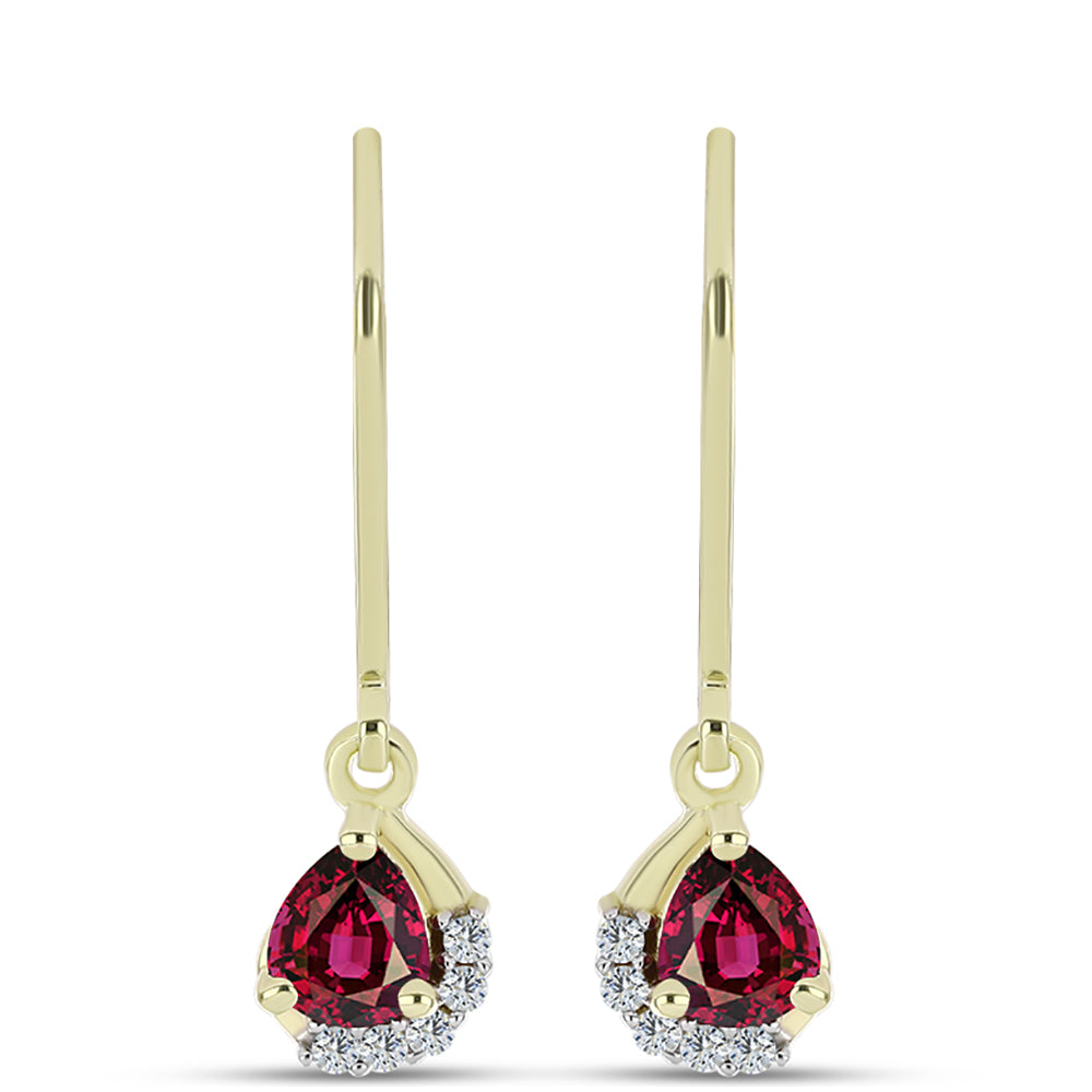 Brincos de Prata com Banho de Ouro com Granada de Rhodolite e Topázio Branco 1 