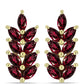 Brincos de Prata com Banho de Ouro com Granada de Rhodolite