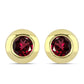 Brincos de Prata com Banho de Ouro com Granada de Rhodolite