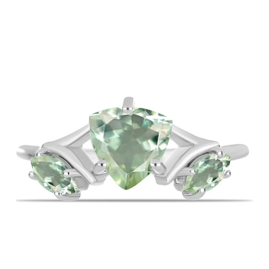 Anel de Prata com Ametista Verde