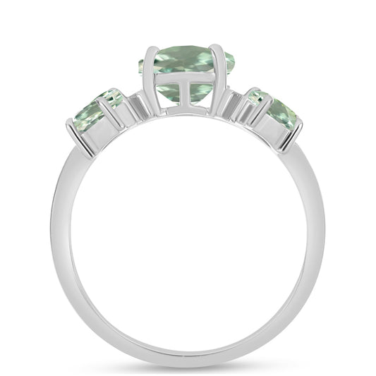 Anel de Prata com Ametista Verde