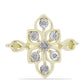 Anel de Prata com Banho de Ouro com Diamante Branco  Contraste: Cabeca de Veado (800)