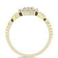 Anel de Prata com Banho de Ouro com Diamante Branco  Contraste: Cabeca de Veado (800)
