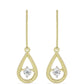 Brincos de Prata com Banho de Ouro com Diamante Branco