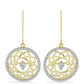 Brincos de Prata com Banho de Ouro com Diamante Branco e Topázio Branco