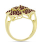 Anel de Prata com Banho de Ouro com Granada de Rhodolite  Contraste: Cabeca de Veado (800)