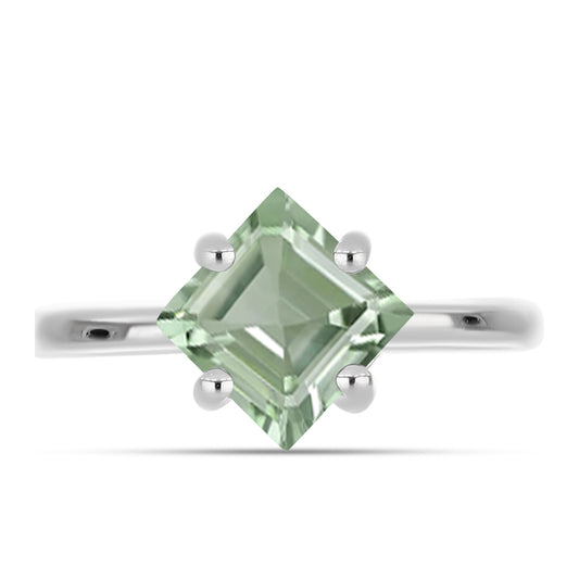 Anel de Prata com Ametista Verde