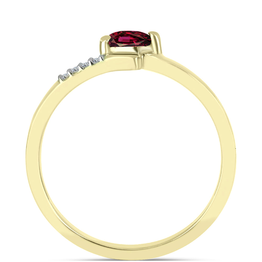 Anel de Prata com Banho de Ouro com Granada de Rhodolite e Topázio Branco 2 