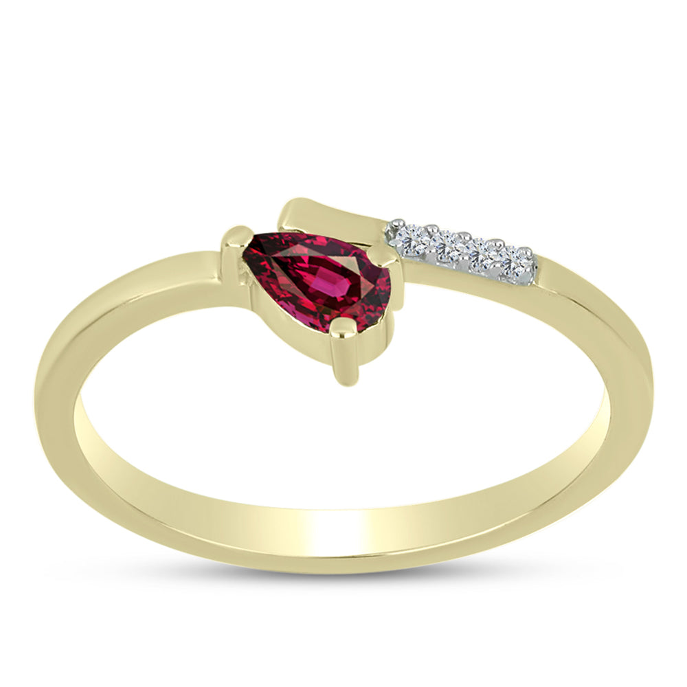 Anel de Prata com Banho de Ouro com Granada de Rhodolite e Topázio Branco 3 