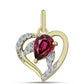 Pendente de Prata com Banho de Ouro com Granada de Rhodolite e Topázio Branco