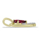 Pendente de Prata com Banho de Ouro com Granada de Rhodolite e Topázio Branco