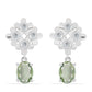 Brincos de Prata com Ametista Verde e Topázio Branco