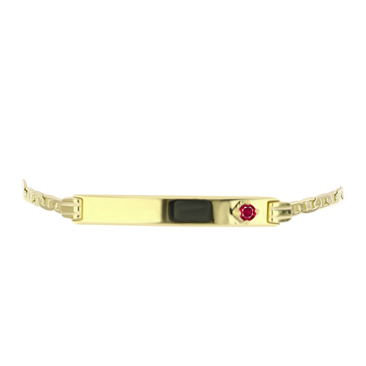 Pulseira de Prata com Banho de Ouro com Rubi de Madagáscar  Contraste: Cabeca de Veado (800)