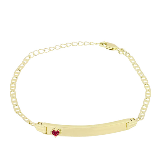 Pulseira de Prata com Banho de Ouro com Rubi de Madagáscar  Contraste: Cabeca de Veado (800)