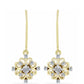 Brincos de Prata com Banho de Ouro com Diamante Branco e Topázio Branco