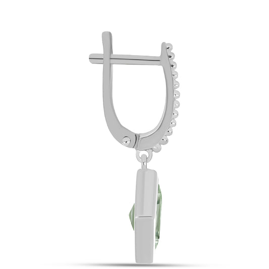 Brincos de Prata com Ametista Verde