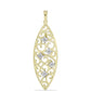 Pendente de Prata com Banho de Ouro com Diamante Branco  Contraste: Cabeca de Veado (800)
