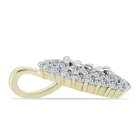 Pendente de Prata com Banho de Ouro com Diamante Branco e Topázio Branco