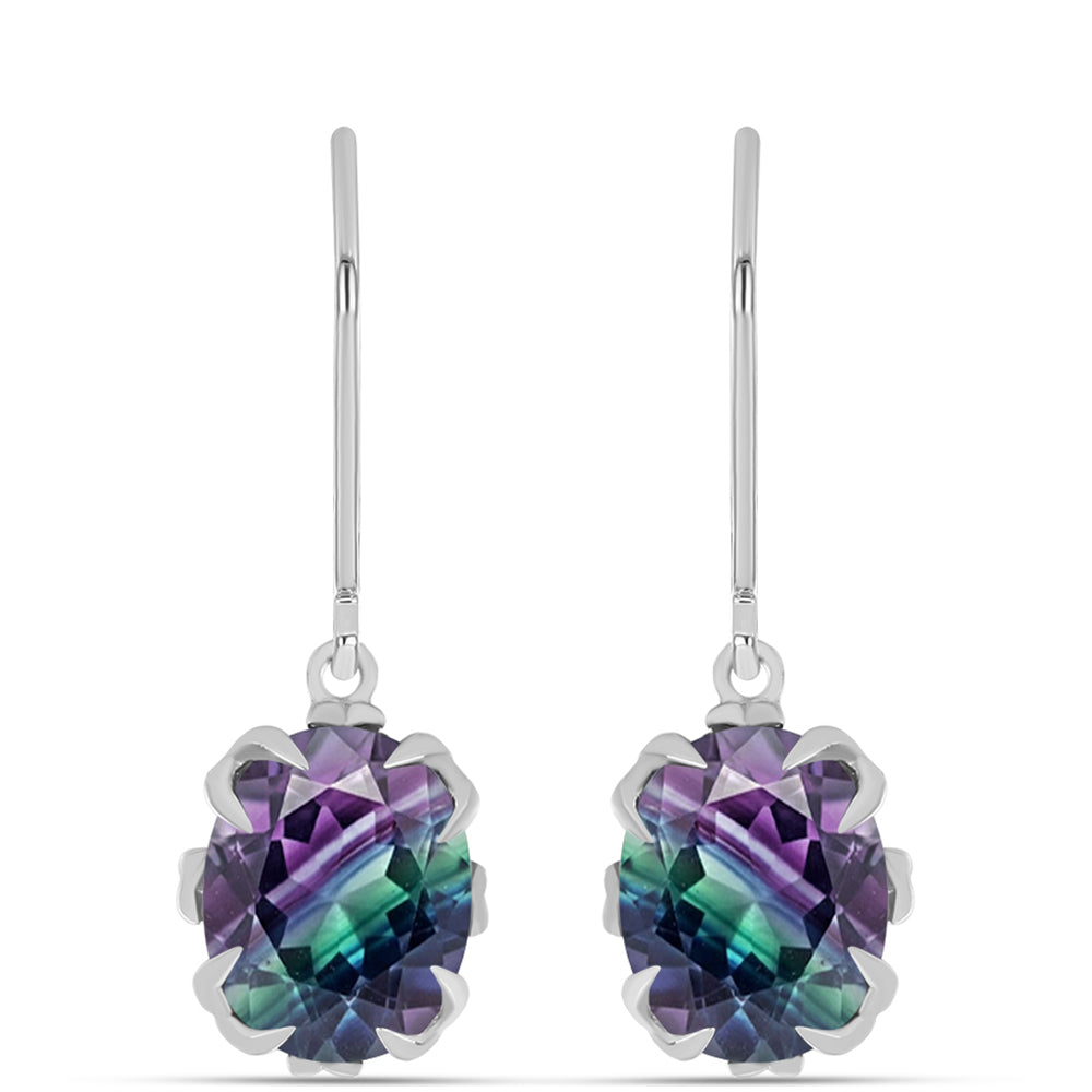 Brincos de Prata com Fluorita Zebra 1 