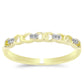 Anel de Prata com Banho de Ouro com Diamante Branco