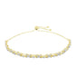 Pulseira de Prata com Banho de Ouro com Diamante Branco e Topázio Branco  Contraste: Cabeca de Veado (800)