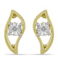 Brincos de Prata com Banho de Ouro com Diamante Branco