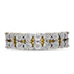 Anel de Prata com Banho de Ouro com Diamante Branco  Contraste: Cabeca de Veado (800)