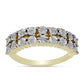 Anel de Prata com Banho de Ouro com Diamante Branco  Contraste: Cabeca de Veado (800)