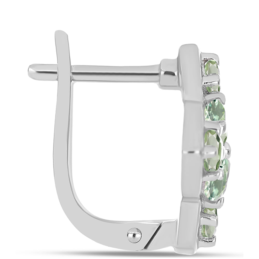 Brincos de Prata com Ametista Verde