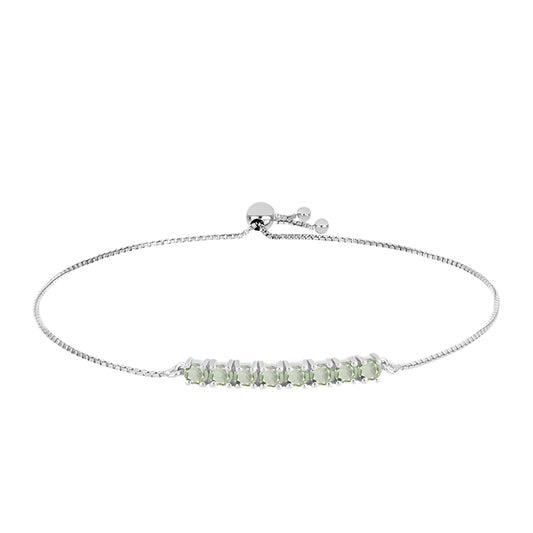Pulseira de Prata com Ametista Verde  Contraste: Cabeca de Veado (800)