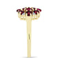 Anel de Prata com Banho de Ouro com Granada de Rhodolite e Topázio Branco  Contraste: Cabeca de Veado (800)